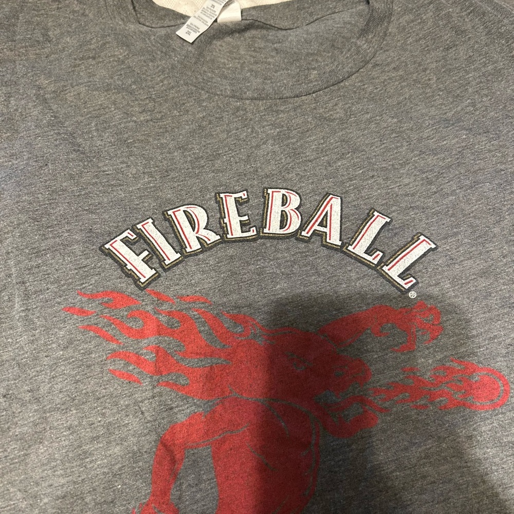 Bella Canvas Gray Fireball Whiskey Graphic Tee